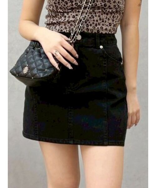 EVRIS（エヴリス）の「ツイルタイトミニスカート（スカート・レディース・ブラック/カーキ・SMALL/MEDIUM）」の2枚目の写真