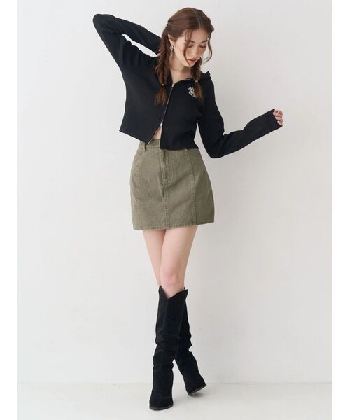 EVRIS（エヴリス）の「ツイルタイトミニスカート（スカート・レディース・ブラック/カーキ・SMALL/MEDIUM）」の5枚目の写真