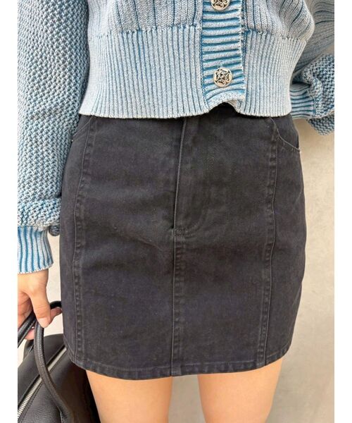 EVRIS（エヴリス）の「ツイルタイトミニスカート（スカート・レディース・ブラック/カーキ・SMALL/MEDIUM）」の6枚目の写真
