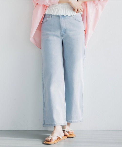 coca(coca)(コカ)の「ムーヴデニム9分丈パンツ(デニムパンツ・レディース・ブラック/ライトブルー・S/M/L)」の2枚目の写真