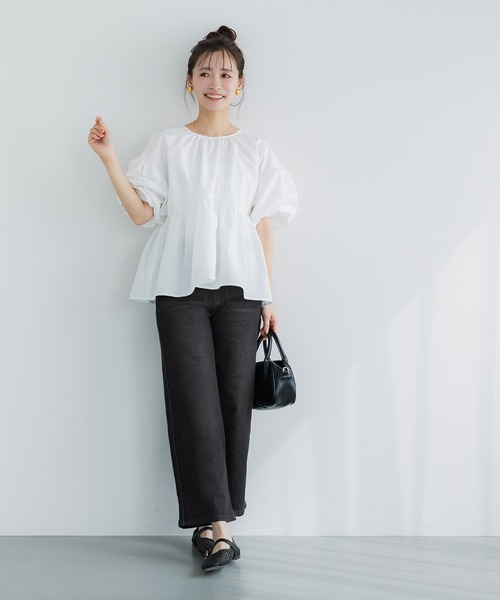 coca(coca)(コカ)の「ムーヴデニム9分丈パンツ(デニムパンツ・レディース・ブラック/ライトブルー・S/M/L)」の5枚目の写真