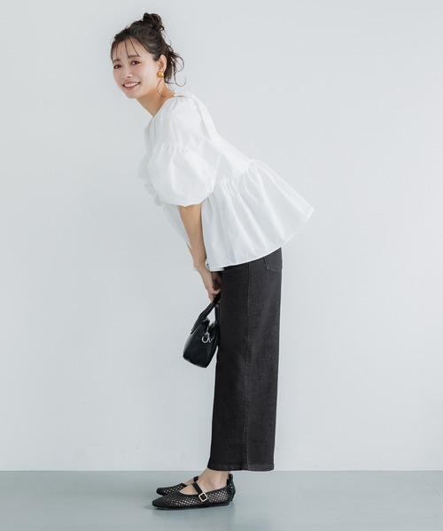 coca(coca)(コカ)の「ムーヴデニム9分丈パンツ(デニムパンツ・レディース・ブラック/ライトブルー・S/M/L)」の9枚目の写真