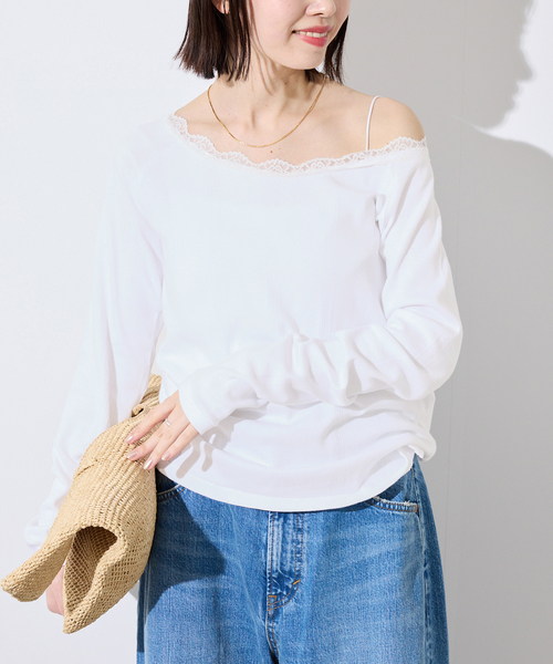 MILLER(ミラー)の「miller/ミラー SLOBE別注 レースカットソー(Tシャツ/カットソー・レディース・ホワイト/ライトグレー・FREE)」の13枚目の写真