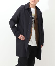 NOLLEY'S LIGHT（ノーリーズライト）の「《ビジカジ対応》《撥水加工》フード付きステンカラーコート（ステンカラーコート）」