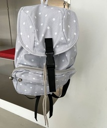 スター ドット パターン デニム ストリング ポケット バックパック
