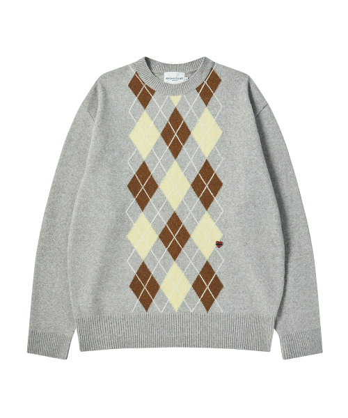 Beyond Closet（-）の「ノーマンティック モダン アーガイル ソフトニット グレー（ニット/セーター・メンズ・その他・MEDIUM/LARGE）」の2枚目の写真