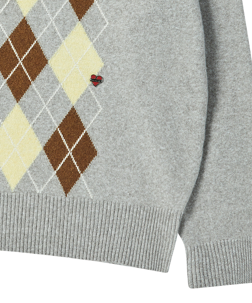 Beyond Closet（-）の「ノーマンティック モダン アーガイル ソフトニット グレー（ニット/セーター・メンズ・その他・MEDIUM/LARGE）」の6枚目の写真