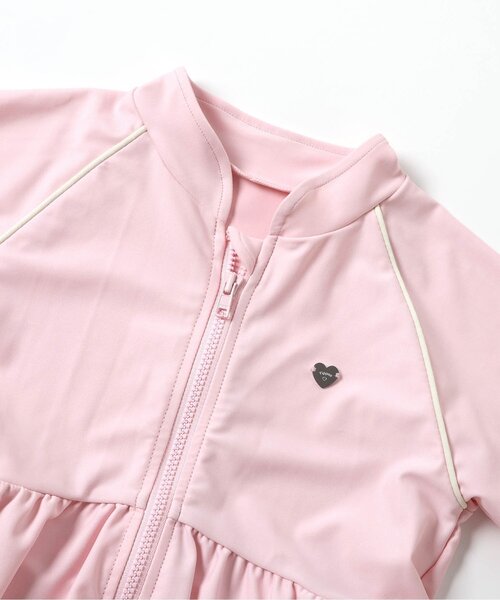 BREEZE（ブリーズ）の「【UVカット】フリルラッシュガード（ラッシュガード・キッズ・ピンク/オフホワイト・80/90/100/110/120/130/140）」の8枚目の写真