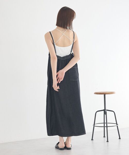 earth music&ecology（アースミュージックアンドエコロジー）の「ダブルジップデニムキャミワンピース（ワンピース・レディース・ブラック/インディゴブルー・FREE）」の21枚目の写真