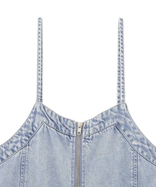 earth music&ecology（アースミュージックアンドエコロジー）の「ダブルジップデニムキャミワンピース（ワンピース・レディース・ブラック/インディゴブルー・FREE）」の14枚目の写真