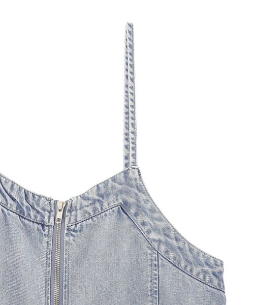 earth music&ecology（アースミュージックアンドエコロジー）の「ダブルジップデニムキャミワンピース（ワンピース・レディース・ブラック/インディゴブルー・FREE）」の13枚目の写真