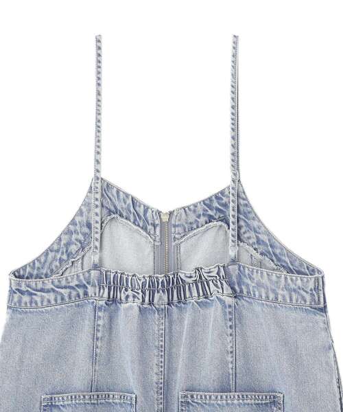 earth music&ecology（アースミュージックアンドエコロジー）の「ダブルジップデニムキャミワンピース（ワンピース・レディース・ブラック/インディゴブルー・FREE）」の10枚目の写真
