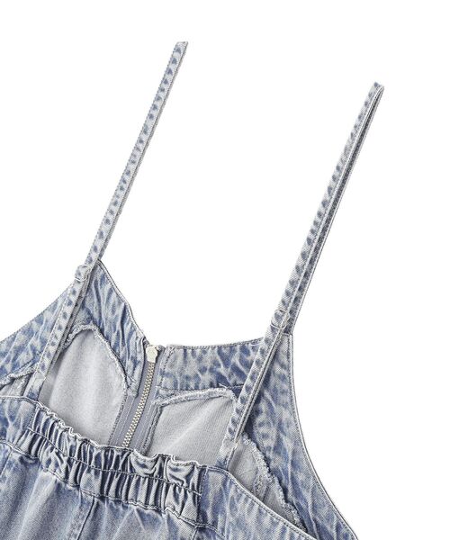 earth music&ecology（アースミュージックアンドエコロジー）の「ダブルジップデニムキャミワンピース（ワンピース・レディース・ブラック/インディゴブルー・FREE）」の9枚目の写真