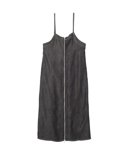 earth music&ecology（アースミュージックアンドエコロジー）の「ダブルジップデニムキャミワンピース（ワンピース・レディース・ブラック/インディゴブルー・FREE）」の4枚目の写真