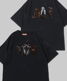 SITRY(�V�g���[)��Cat Flock Print T-Shirt/�L �A�j�}�� �t���b�L�[�v�����g ����T�V���c ���f�B�[�X �����Y(T�V���c/�J�b�g�\�[)