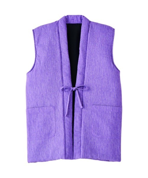 BACKYARD FAMILY（バックヤードファミリー）の「高島ちぢみ ぽかぽか中綿ベスト（その他ルームウェア・レディース・ネイビー/パープル・XL/M）」の2枚目の写真