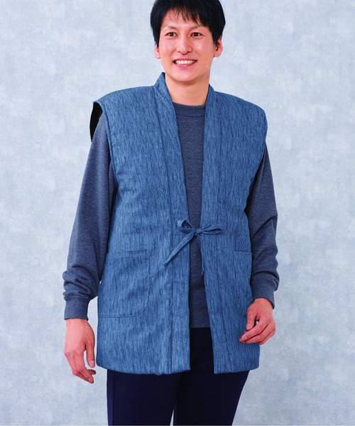 BACKYARD FAMILY（バックヤードファミリー）の「高島ちぢみ ぽかぽか中綿ベスト（その他ルームウェア・レディース・ネイビー/パープル・XL/M）」の4枚目の写真