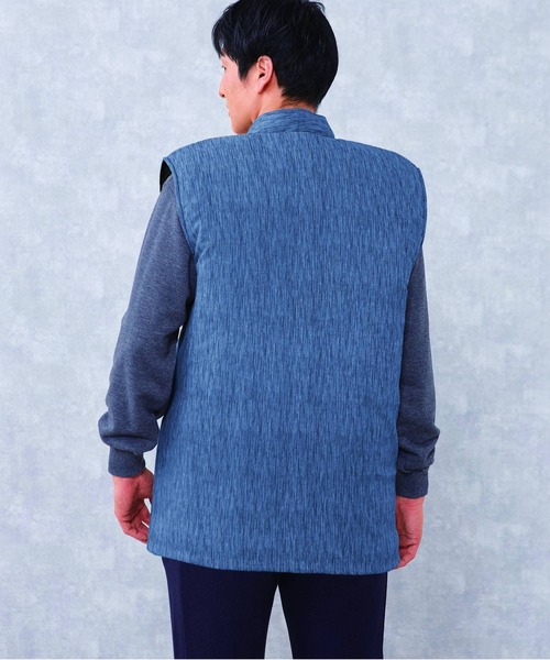 BACKYARD FAMILY（バックヤードファミリー）の「高島ちぢみ ぽかぽか中綿ベスト（その他ルームウェア・レディース・ネイビー/パープル・XL/M）」の8枚目の写真