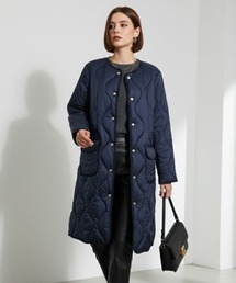 CHhdmn（シーエイチヒデモン）の「キルティング中綿ロングコート / 軽量ファイバーダウン / ノーカラー / 防寒アウター（ダウンジャケット/コート）」