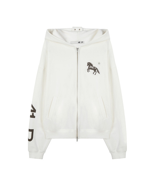 Midnight Horse Zip‑up Hoodie — цвет ivory