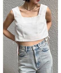 MURUA | 【セットアップ対応】スクエアネックメッシュタンク(タンクトップ)