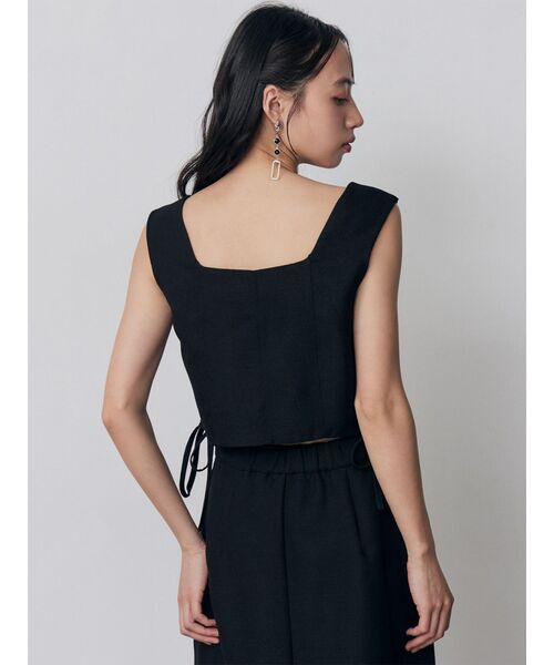 MURUA（ムルーア）の「【セットアップ対応】スクエアネックメッシュタンク（タンクトップ・レディース・ブラック/アイボリー/ブラウン/グレー・FREE）」の15枚目の写真