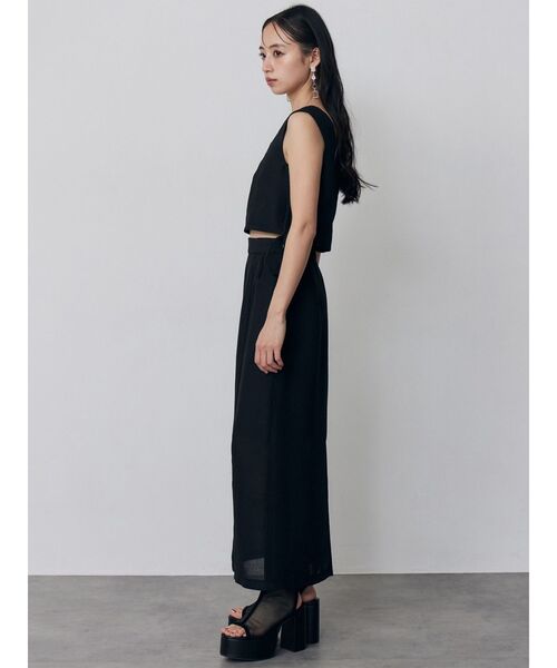 MURUA（ムルーア）の「【セットアップ対応】スクエアネックメッシュタンク（タンクトップ・レディース・ブラック/アイボリー/ブラウン/グレー・FREE）」の20枚目の写真