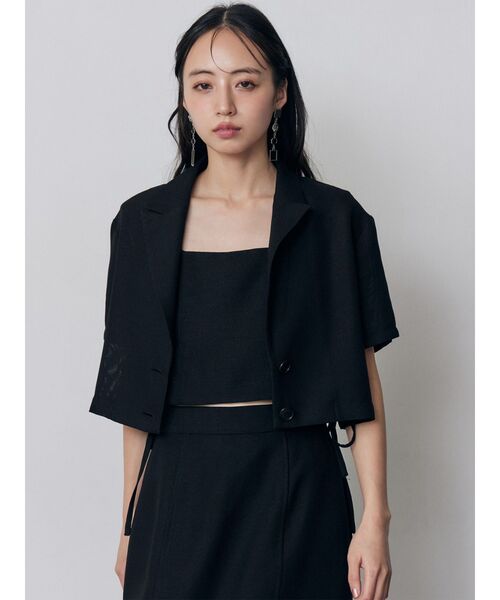 MURUA（ムルーア）の「【セットアップ対応】スクエアネックメッシュタンク（タンクトップ・レディース・ブラック/アイボリー/ブラウン/グレー・FREE）」の22枚目の写真