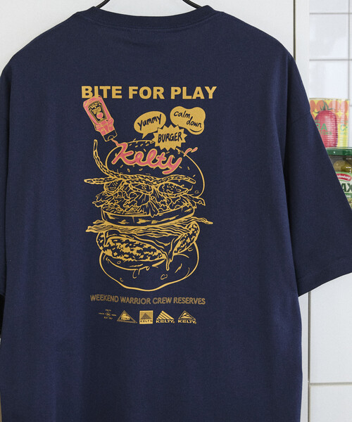 FREAK'S STORE(フリークスストア)の「限定展開 KELTY×FREAK'S STORE ケルティ 別注 ビッグシルエット バーガーロゴ バックプリント Tシャツ UVカット 接触冷感 吸水速乾(Tシャツ/カットソー・メンズ・ネイビー/ベージュ/ホワイト/杢グレー/ブラック・SMALL/LARGE/MEDIUM)」の5枚目の写真