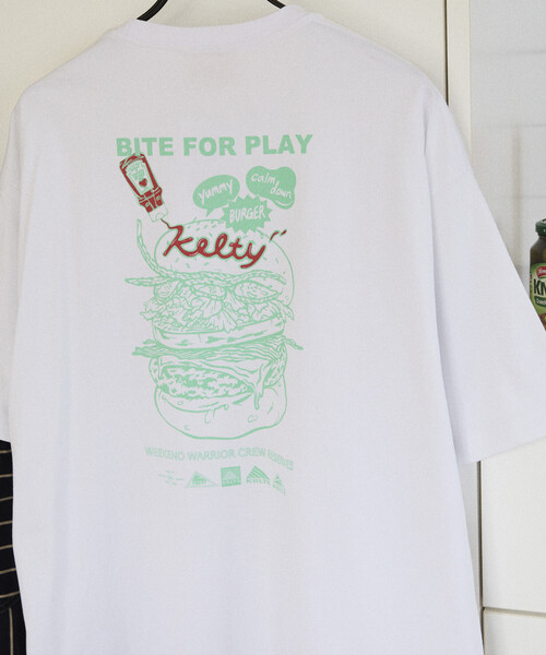 FREAK'S STORE(フリークスストア)の「限定展開 KELTY×FREAK'S STORE ケルティ 別注 ビッグシルエット バーガーロゴ バックプリント Tシャツ UVカット 接触冷感 吸水速乾(Tシャツ/カットソー・メンズ・ネイビー/ベージュ/ホワイト/杢グレー/ブラック・SMALL/LARGE/MEDIUM)」の1枚目の写真