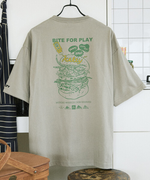 FREAK'S STORE(フリークスストア)の「限定展開 KELTY×FREAK'S STORE ケルティ 別注 ビッグシルエット バーガーロゴ バックプリント Tシャツ UVカット 接触冷感 吸水速乾(Tシャツ/カットソー・メンズ・ネイビー/ベージュ/ホワイト/杢グレー/ブラック・SMALL/LARGE/MEDIUM)」の12枚目の写真