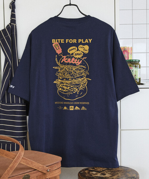 FREAK'S STORE(フリークスストア)の「限定展開 KELTY×FREAK'S STORE ケルティ 別注 ビッグシルエット バーガーロゴ バックプリント Tシャツ UVカット 接触冷感 吸水速乾(Tシャツ/カットソー・メンズ・ネイビー/ベージュ/ホワイト/杢グレー/ブラック・SMALL/LARGE/MEDIUM)」の14枚目の写真
