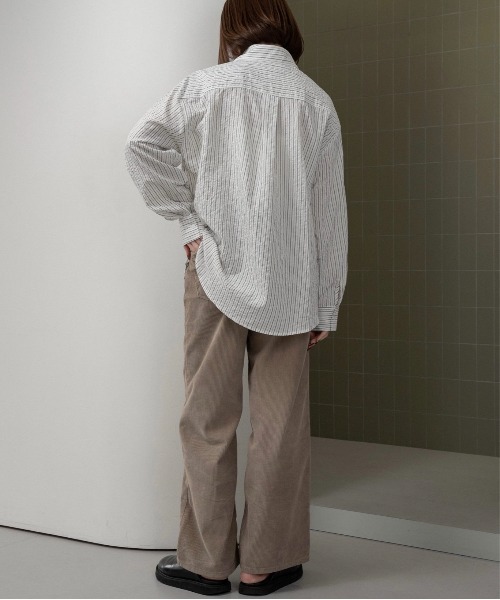 lawgy（ラウジー）の「mixed stripe shushu set shirt / ミクストストライプシュシュセットシャツ（シャツ/ブラウス・レディース・ホワイト/ブルー・FREE）」の6枚目の写真