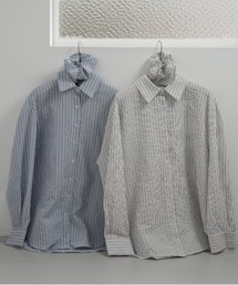 lawgy（ラウジー）の「mixed stripe shushu set shirt / ミクストストライプシュシュセットシャツ（シャツ/ブラウス）」