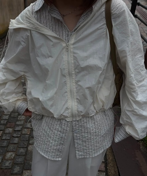 lawgy（ラウジー）の「mixed stripe shushu set shirt / ミクストストライプシュシュセットシャツ（シャツ/ブラウス・レディース・ホワイト/ブルー・FREE）」の15枚目の写真
