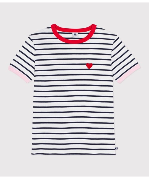 PETIT BATEAU（プチバトー）の「マリニエール半袖Ｔシャツ（Tシャツ/カットソー・レディース・ホワイト×ネイビー・XX-SMALL/X-SMALL/MEDIUM/LARGE/SMALL）」の4枚目の写真
