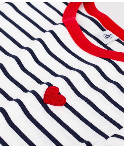 PETIT BATEAU（プチバトー）の「マリニエール半袖Ｔシャツ（Tシャツ/カットソー・レディース・ホワイト×ネイビー・XX-SMALL/X-SMALL/MEDIUM/LARGE/SMALL）」の6枚目の写真