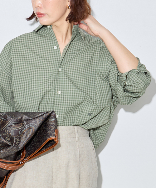 PARROTT CANVAS(パロットキャンバス)の「【PARROTT CANVAS/パロットキャンバス】PCM Regular Shirt - Small:シャツ(シャツ/ブラウス・レディース・グリーン/ネイビー/ブラック・MEDIUM)」の2枚目の写真