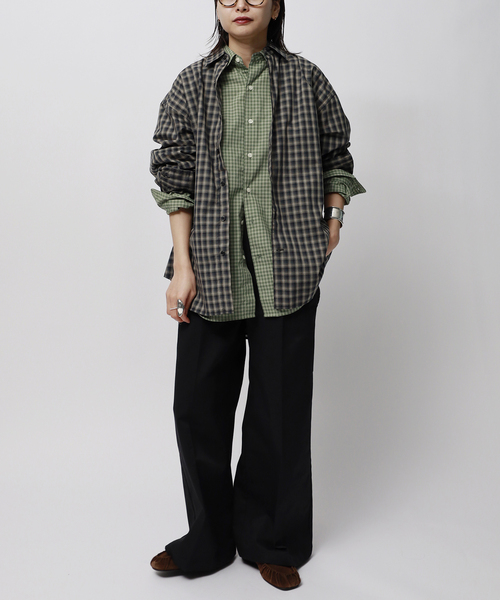 PARROTT CANVAS(パロットキャンバス)の「【PARROTT CANVAS/パロットキャンバス】PCM Regular Shirt - Small:シャツ(シャツ/ブラウス・レディース・グリーン/ネイビー/ブラック・MEDIUM)」の4枚目の写真