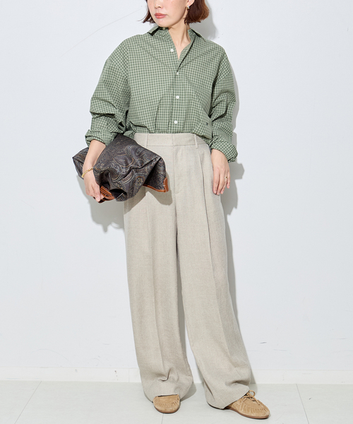 PARROTT CANVAS(パロットキャンバス)の「【PARROTT CANVAS/パロットキャンバス】PCM Regular Shirt - Small:シャツ(シャツ/ブラウス・レディース・グリーン/ネイビー/ブラック・MEDIUM)」の5枚目の写真