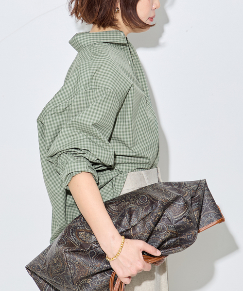 PARROTT CANVAS(パロットキャンバス)の「【PARROTT CANVAS/パロットキャンバス】PCM Regular Shirt - Small:シャツ(シャツ/ブラウス・レディース・グリーン/ネイビー/ブラック・MEDIUM)」の9枚目の写真