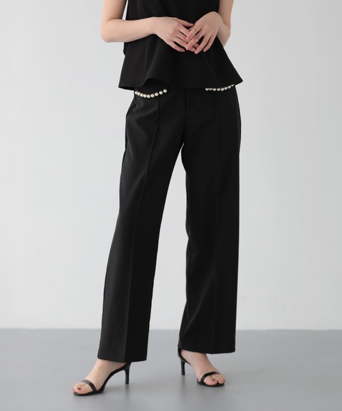 Fit more(フィットモア)の「フラップポケットパールワイドパンツ(その他パンツ・レディース・ブラック/ピンク/ホワイト・M/S/PS)」の8枚目の写真