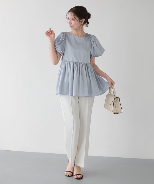 Fit more(フィットモア)の「フラップポケットパールワイドパンツ(その他パンツ・レディース・ブラック/ピンク/ホワイト・M/S/PS)」の14枚目の写真