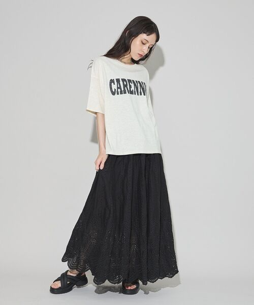 GARAGE OF GOOD CLOTHING（ガレージオブグッドクロージング）の「【日本製】CARENNACラフィーロゴTシャツ（Tシャツ/カットソー・レディース・ブルー/チャコールグレー/ホワイト系その他・FREE）」の22枚目の写真