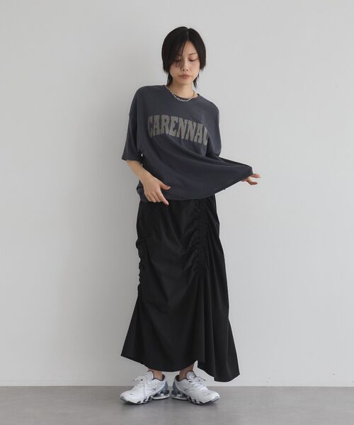 GARAGE OF GOOD CLOTHING（ガレージオブグッドクロージング）の「【日本製】CARENNACラフィーロゴTシャツ（Tシャツ/カットソー・レディース・ブルー/チャコールグレー/ホワイト系その他・FREE）」の6枚目の写真