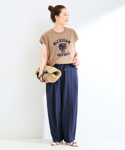 B.C STOCK(ベーセーストック)の「手洗い可 / アソートフレンチスリーブロゴTEE(Tシャツ/カットソー・レディース・チャコールグレー/レッド/ブラウン/ホワイト・FREE)」の16枚目の写真