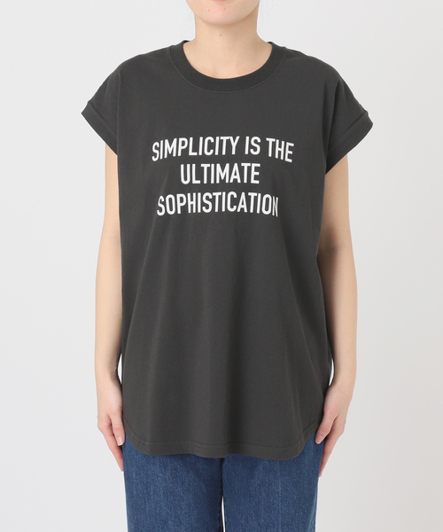 B.C STOCK(ベーセーストック)の「手洗い可 / アソートフレンチスリーブロゴTEE(Tシャツ/カットソー・レディース・チャコールグレー/レッド/ブラウン/ホワイト・FREE)」の5枚目の写真