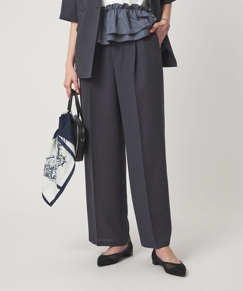 green label relaxing（グリーンレーベルリラクシング）の「［size SHORT/TALLあり］エアシカル タック パンツ 接触冷感 通気性（スラックス・レディース・モカ/ダークグレー・TALL/40/38/36/SHORT）」の9枚目の写真