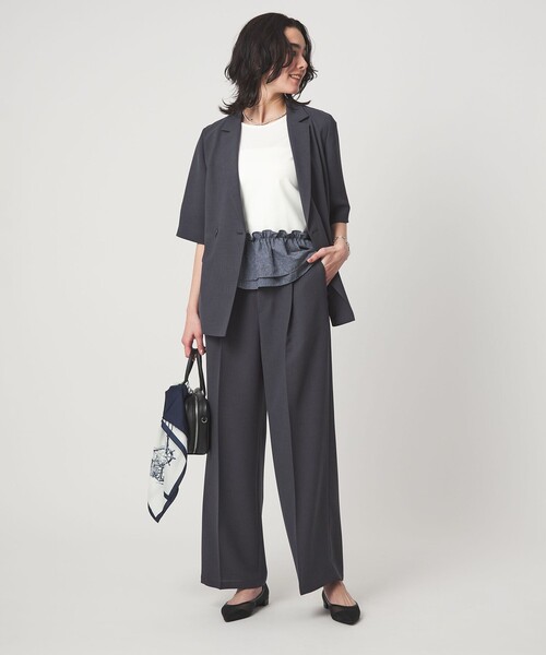 green label relaxing（グリーンレーベルリラクシング）の「［size SHORT/TALLあり］エアシカル タック パンツ 接触冷感 通気性（スラックス・レディース・モカ/ダークグレー・TALL/40/38/36/SHORT）」の10枚目の写真