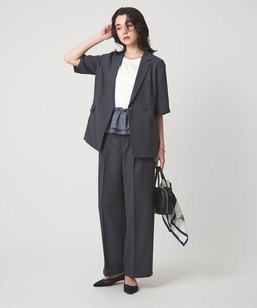 green label relaxing（グリーンレーベルリラクシング）の「［size SHORT/TALLあり］エアシカル タック パンツ 接触冷感 通気性（スラックス・レディース・モカ/ダークグレー・TALL/40/38/36/SHORT）」の11枚目の写真